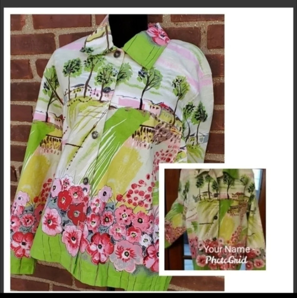 VINTAGE Plus‎ Size Floral Blazer XXL - Picture 9 of 11